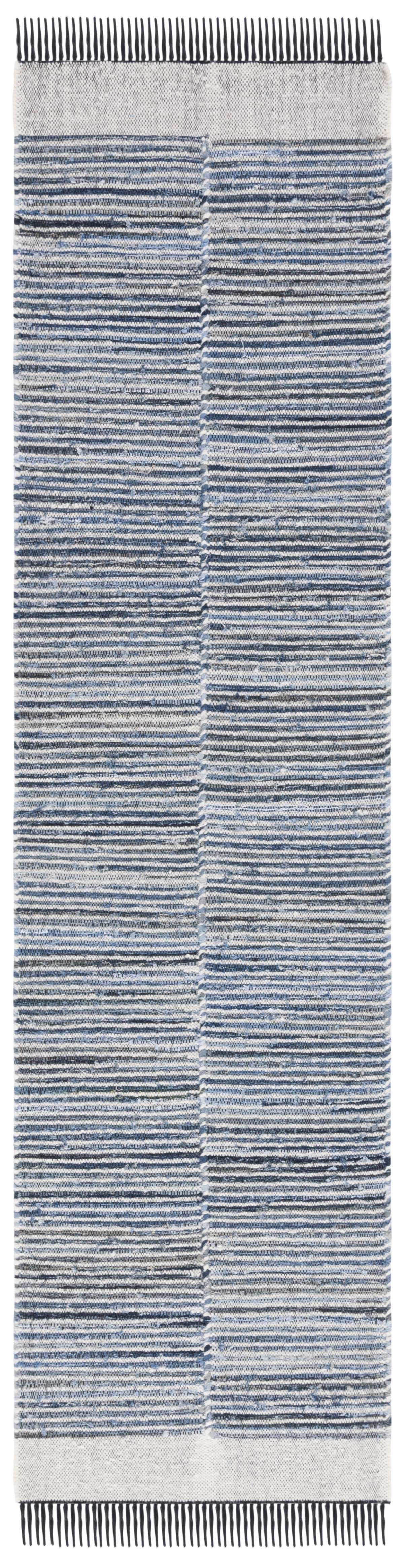 Kilim KLM310 Hand Woven Runner Rug - Blue/Ivory - 2'3"x9' - Safavieh.