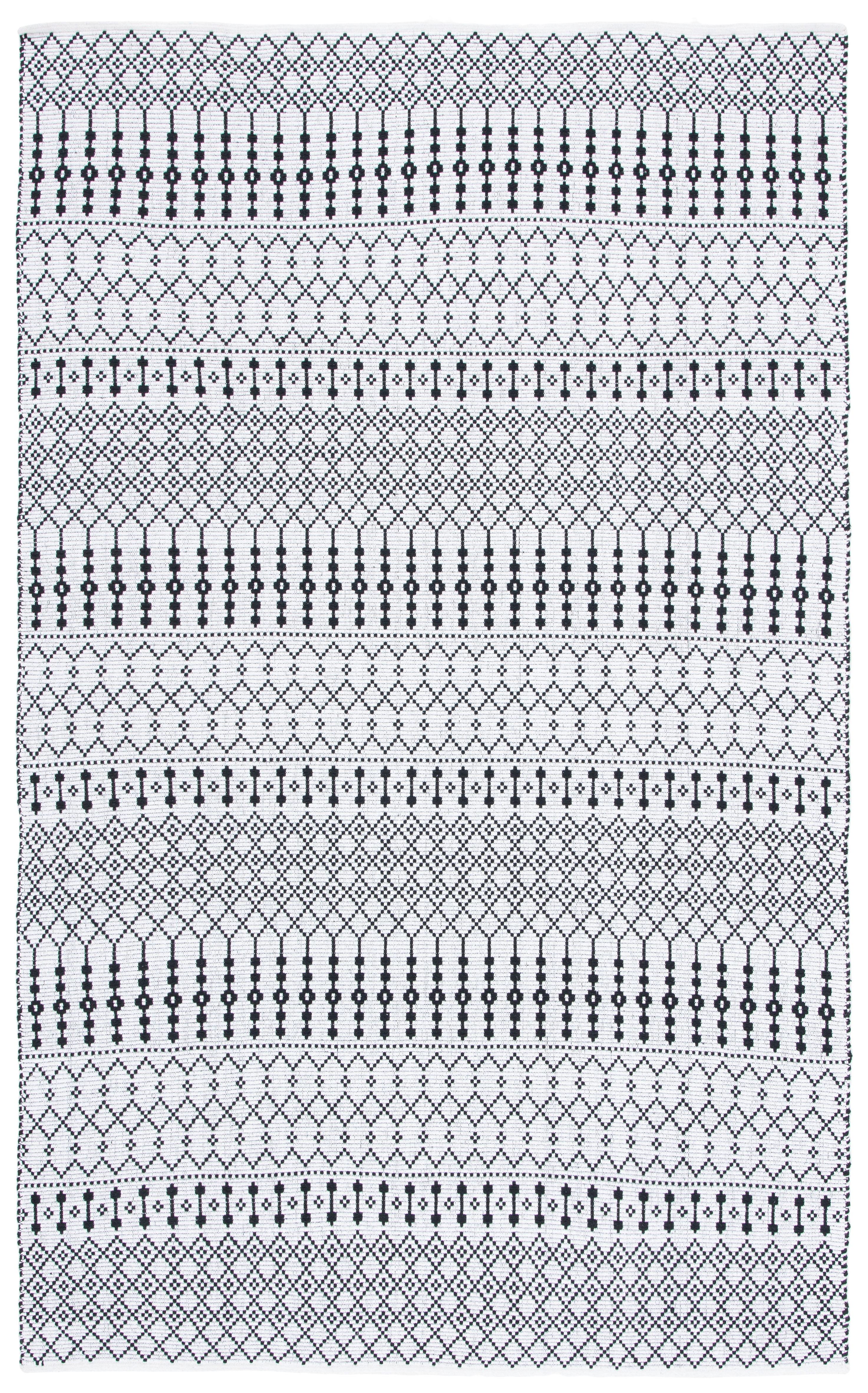 Kilim KLM704 Hand Woven Area Rug - Ivory/Black - 4'x6' - Safavieh.