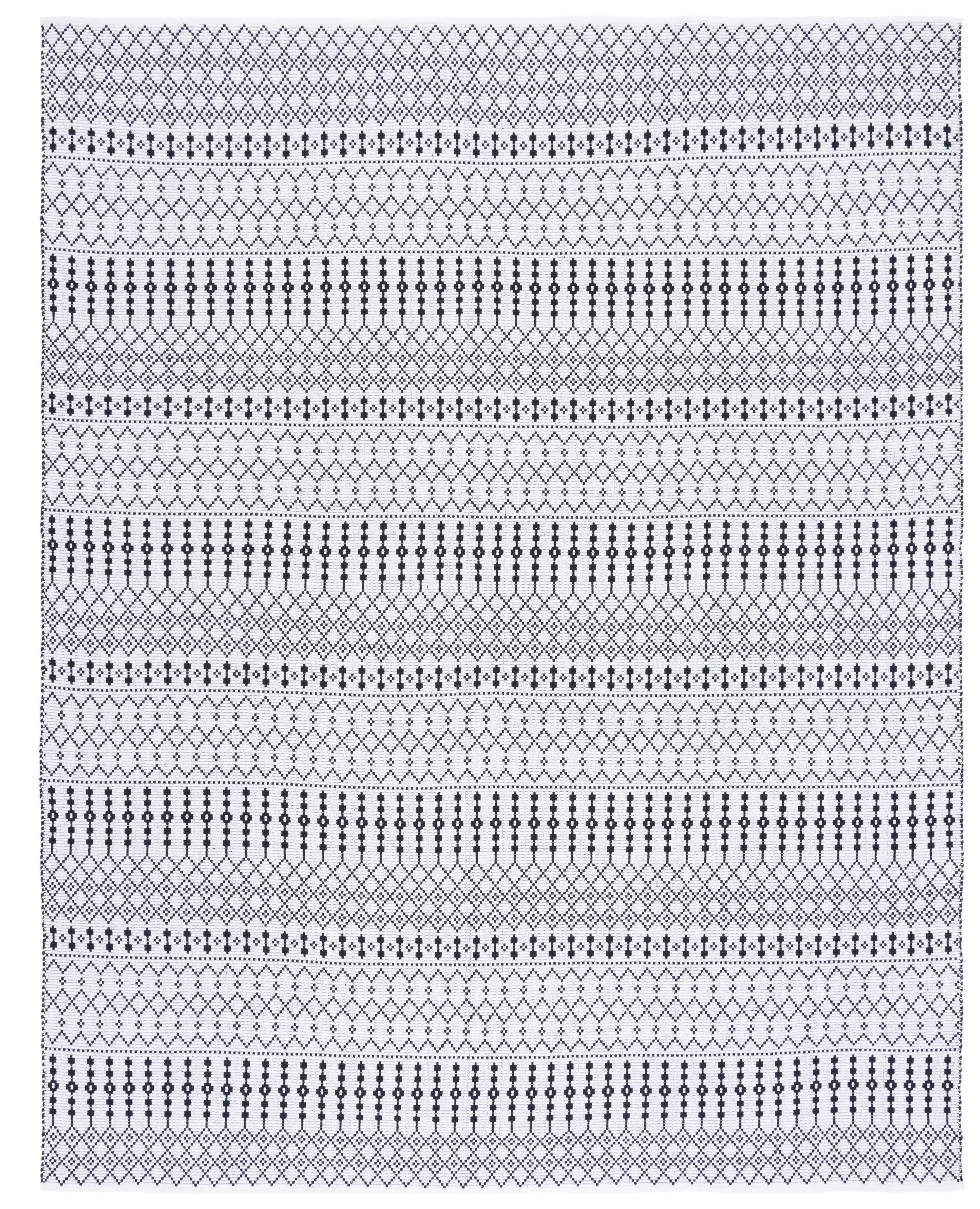 Kilim KLM704 Hand Woven Area Rug - Ivory/Black - 8'x10' - Safavieh.