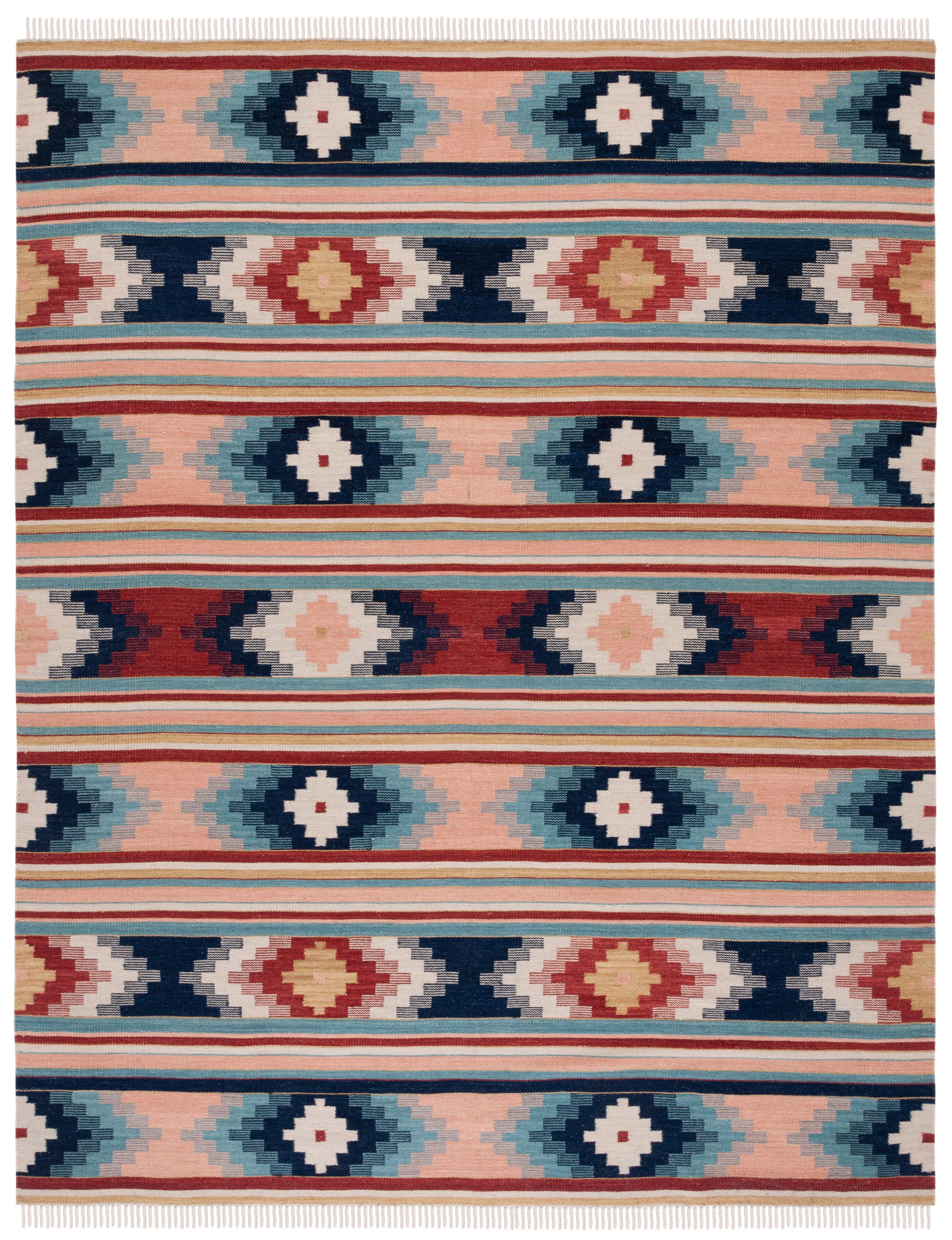 Kilim KLM713 Hand Woven Area Rug - Light Pink/Blue - 8'x10' - Safavieh.