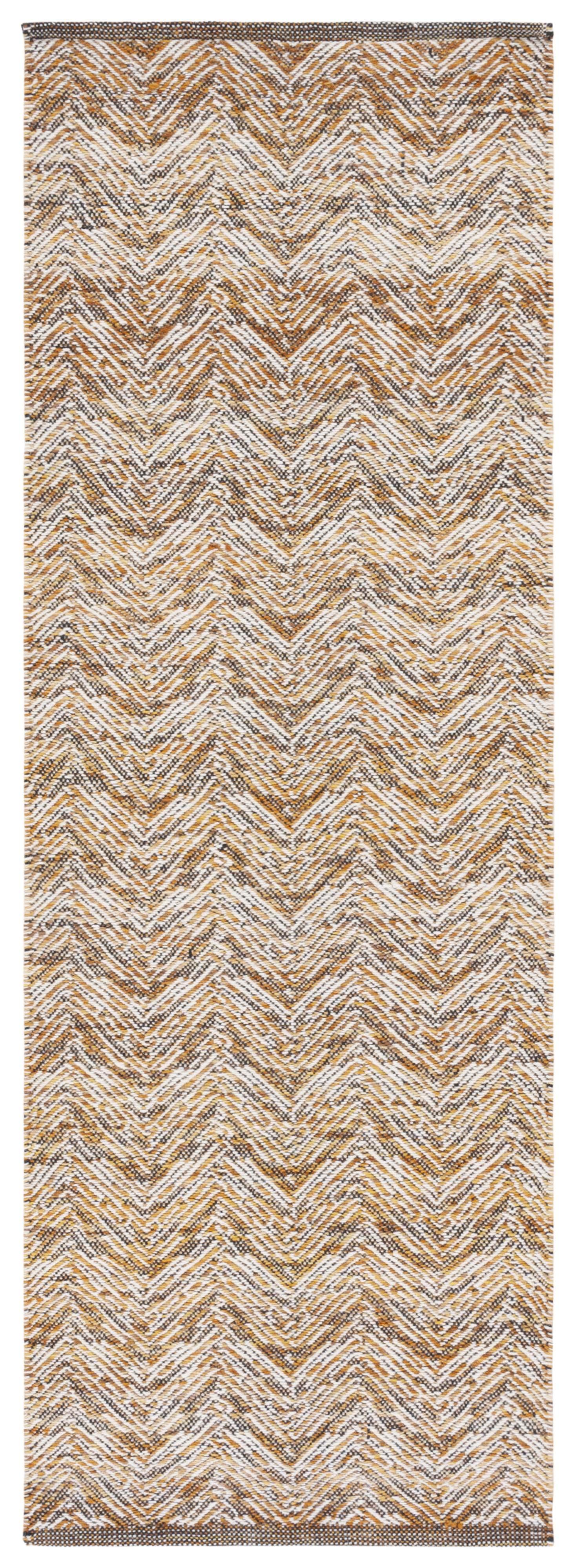 Kilim KLM729 Flat Weave Runner Rug - Gold/Black - 2'3"x7' - Safavieh