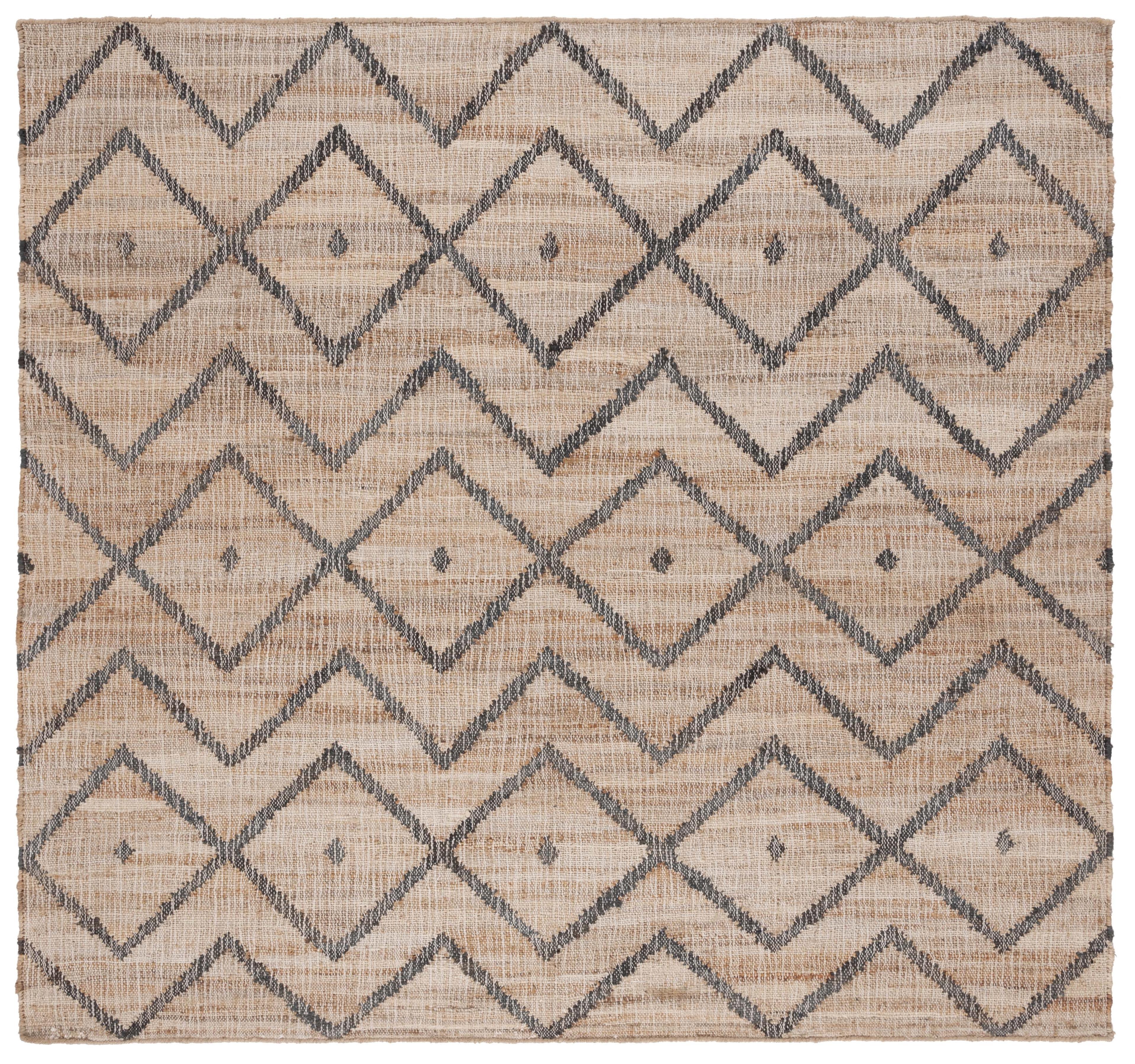 Kilim KLM750 Hand Loomed Area Rug - Natural/Charcoal - 5'x5' - Safavieh.