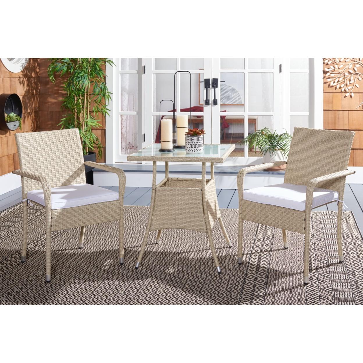 Laban Bistro Set - Outdoor - PAT7718 - Beige/White - Safavieh