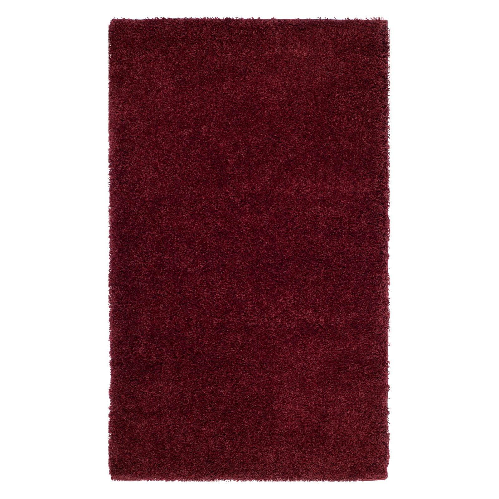 California Shag SG151 Power Loomed Indoor Accent Rug - Maroon - 4'x4' - Safavieh