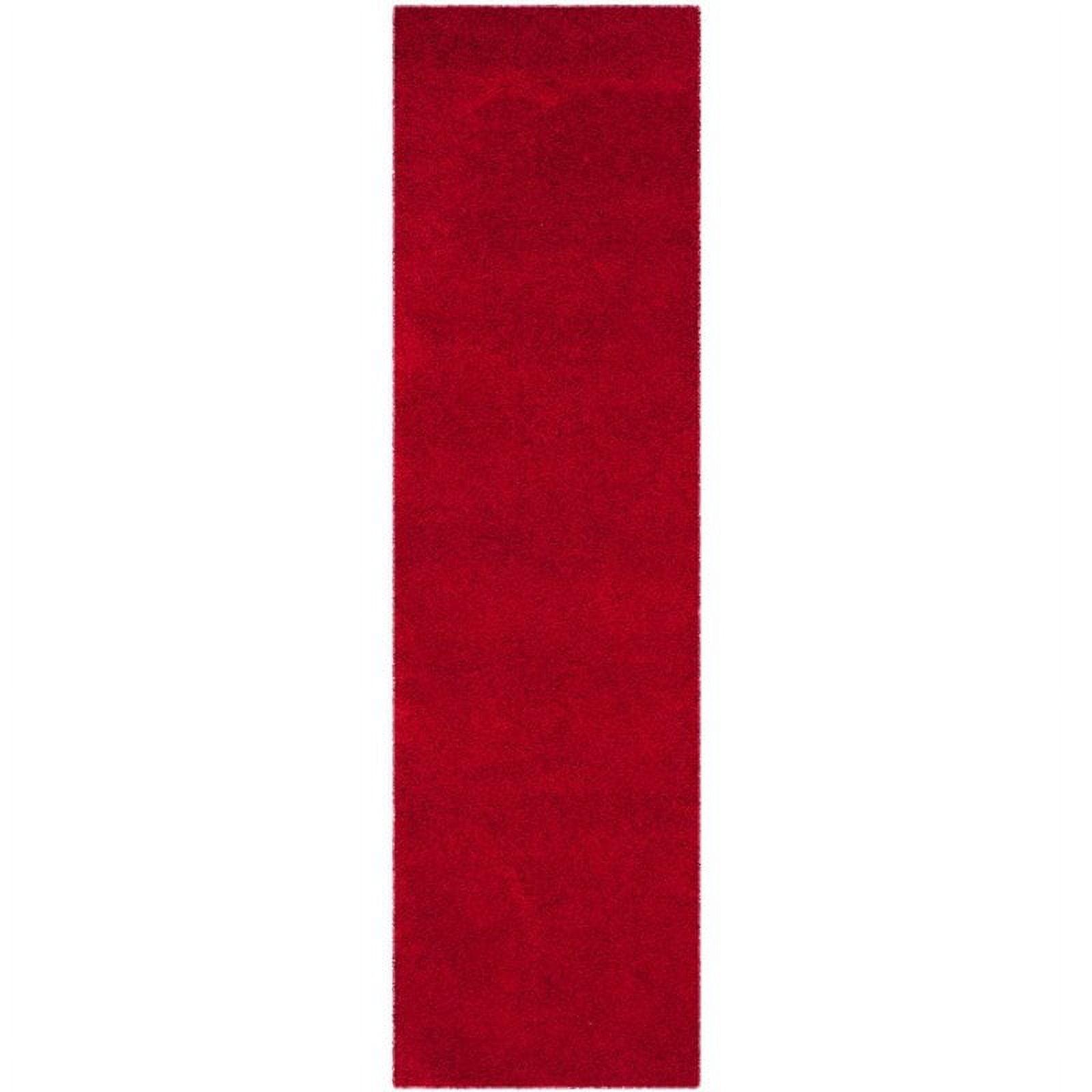 Cozy Crimson Shag 4' x 6' Rectangular Synthetic Area Rug