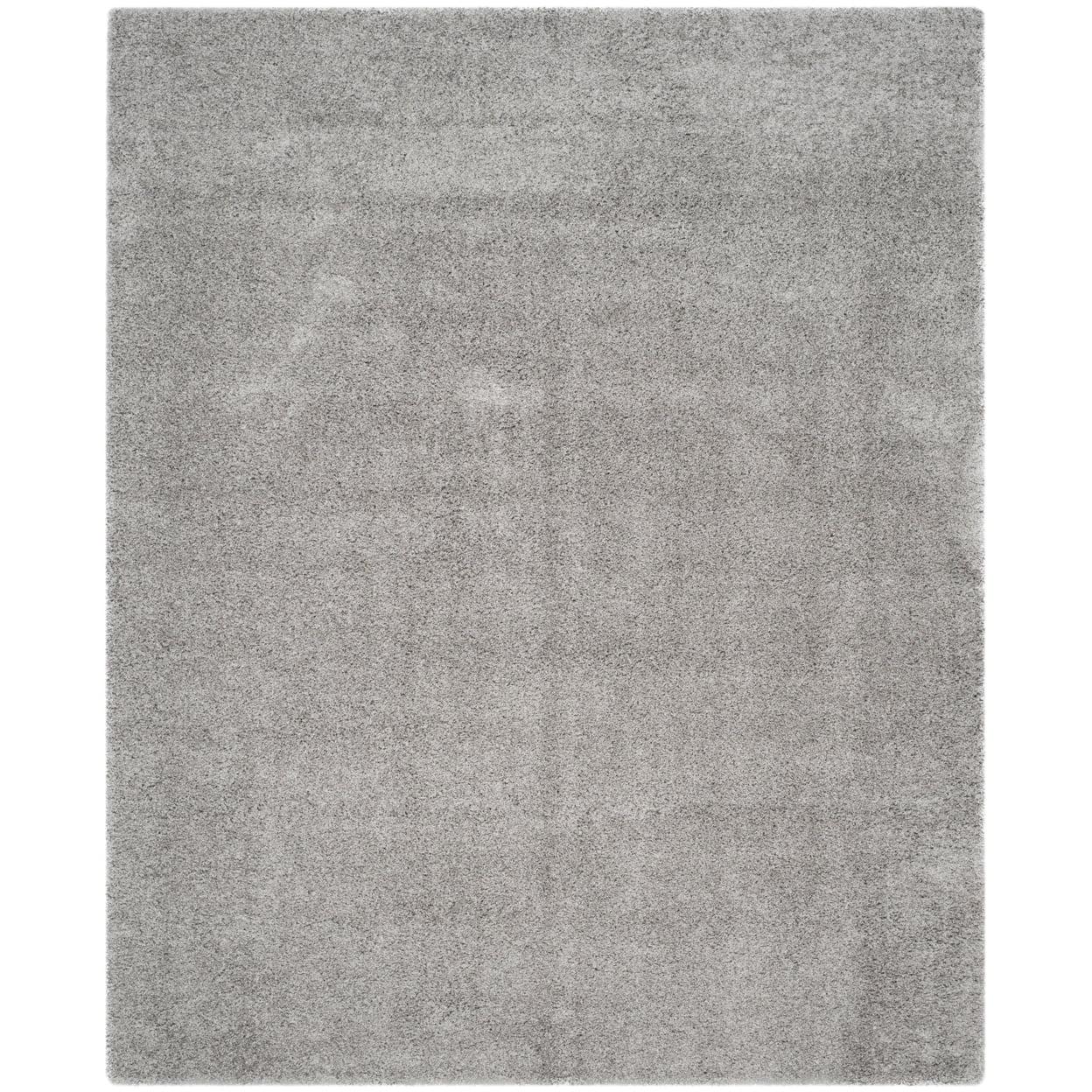 SoCal Cool Silver Shag Rectangular Area Rug, 8'6" x 12'