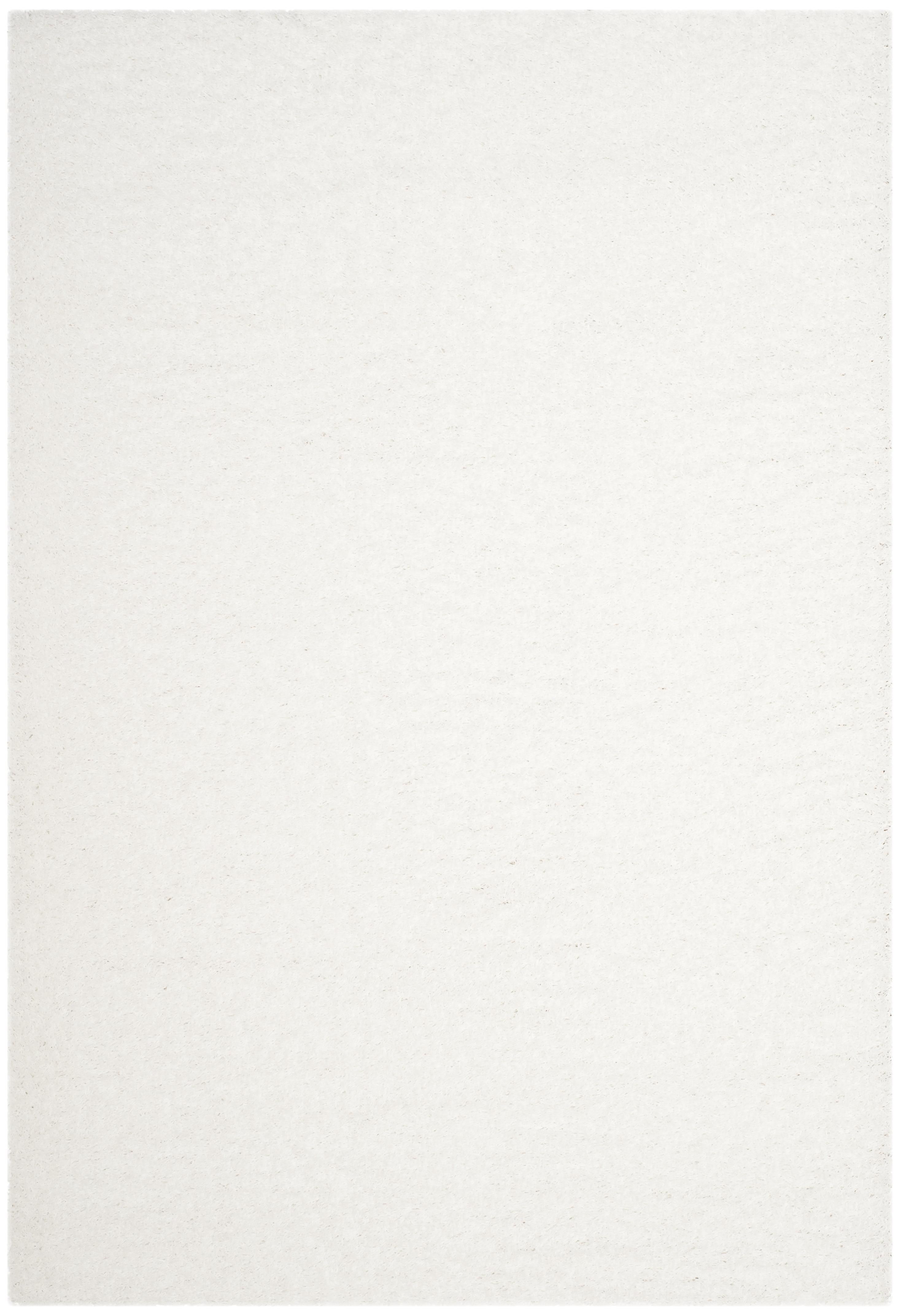 Ivory Bliss Hand-Knotted Shag Area Rug, 4' x 6', Easy Care Viscose