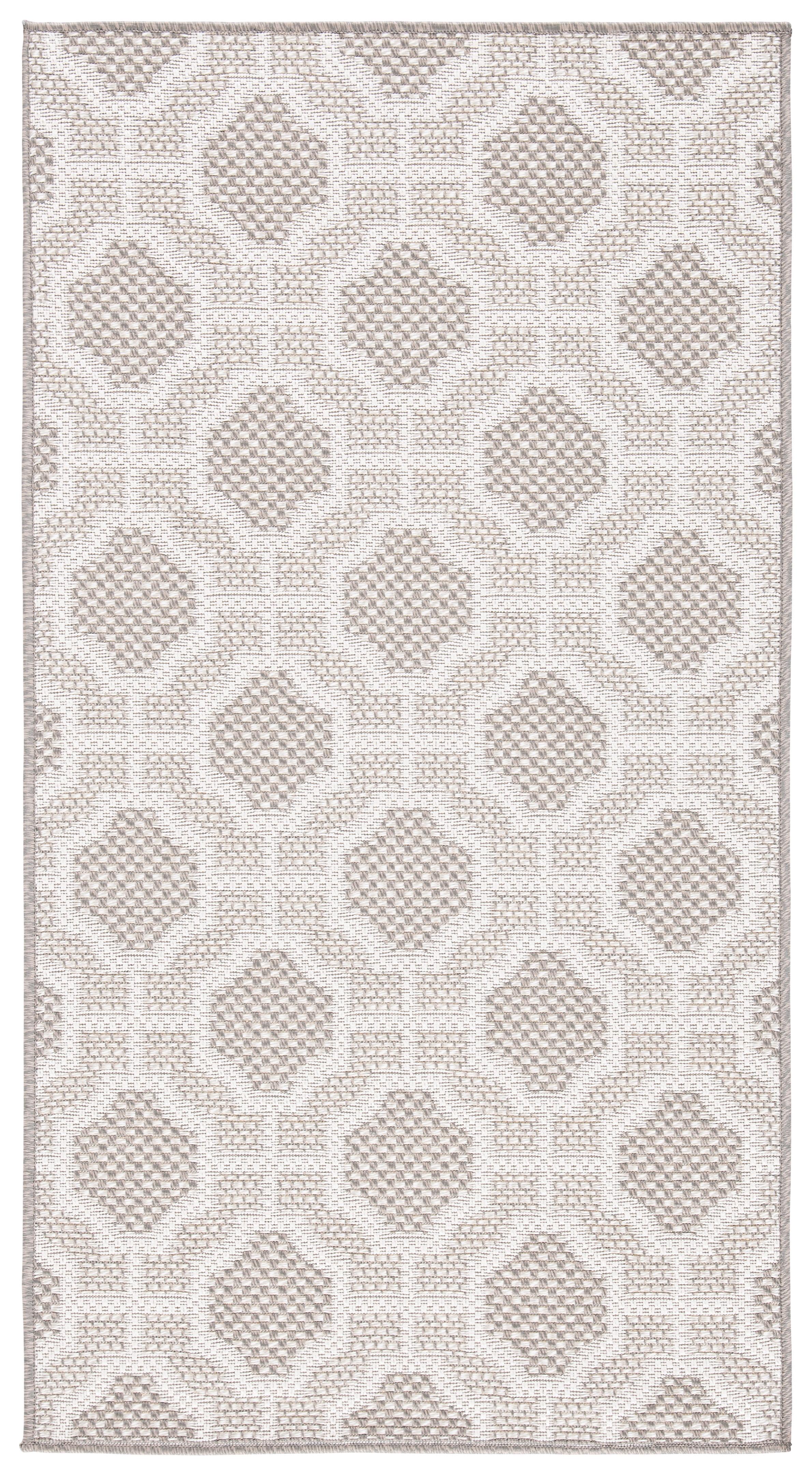 Beige Taupe Geometric Indoor Outdoor Area Rug 2'7" x 5'