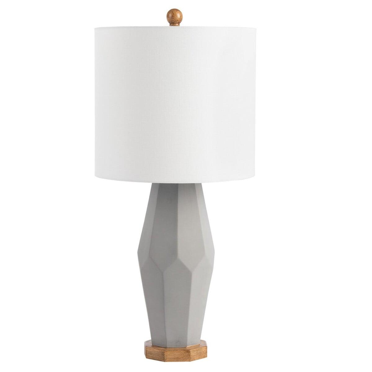 Arcadia 27" Adjustable Arc Table Lamps in White and Grey, Set of 2