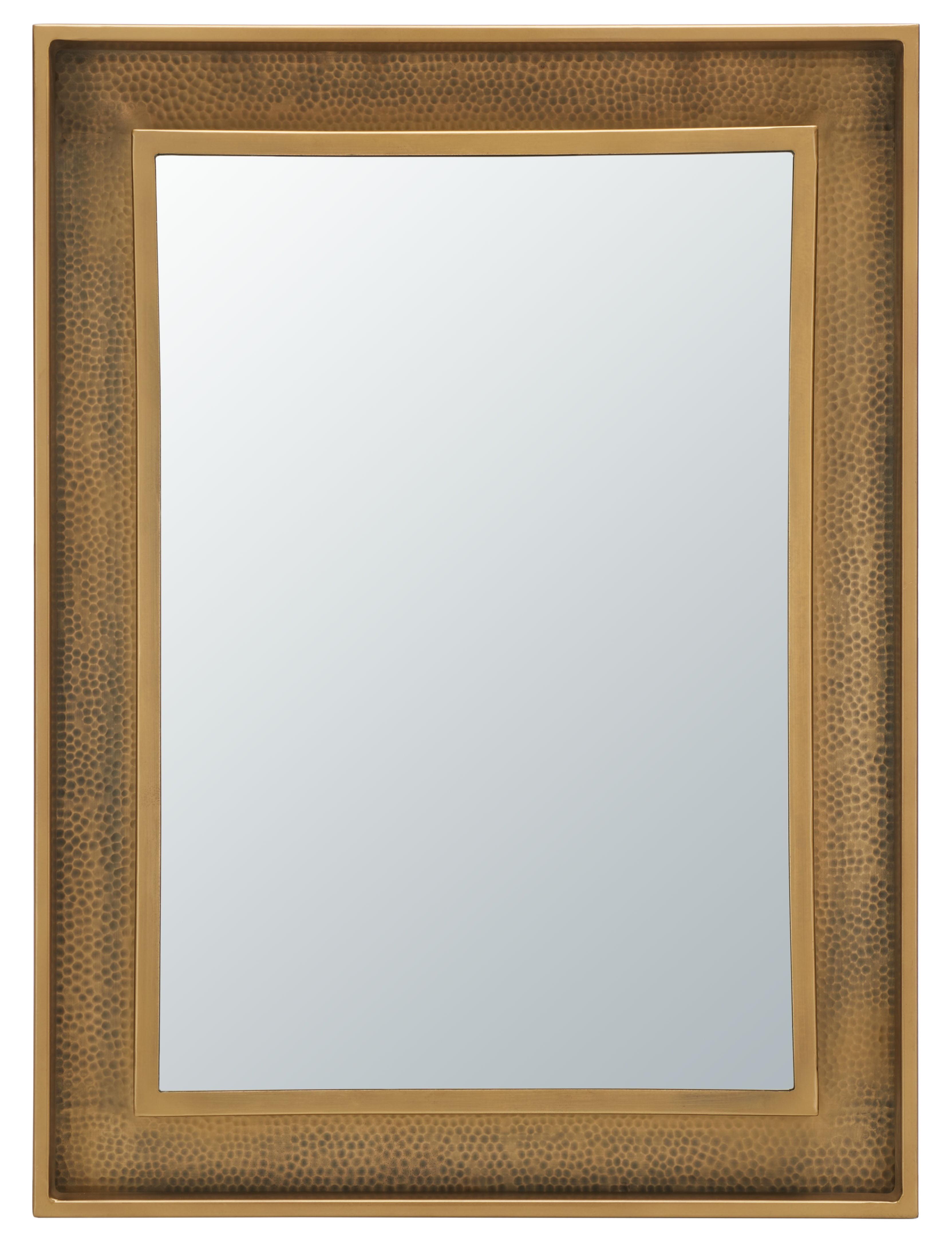 Lavanya Antique Brass Rectangular Wood Frame Mirror