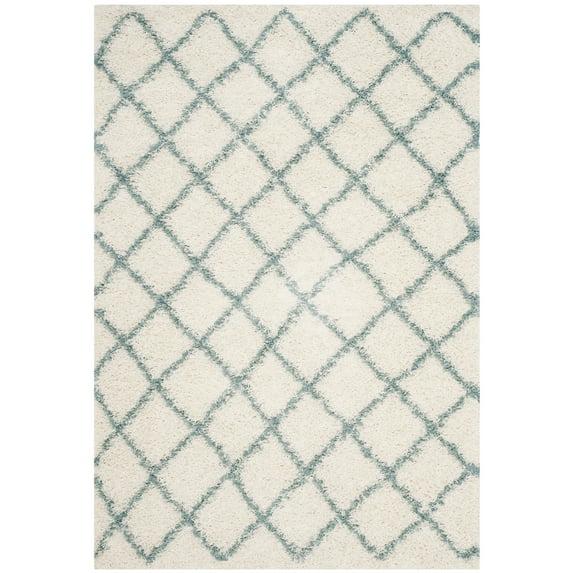 Dallas Shag SGD257 Power Loomed Indoor Area Rug - Ivory/Light Blue - 4'x6' - Safavieh.