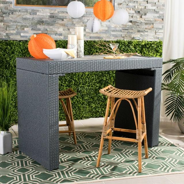 Leda Rattan Bar Stool - WIK6511 - Brown - Safavieh
