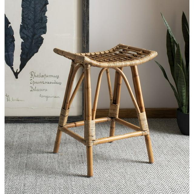 Leda Rattan Counter Stool - WIK6512 - Brown - Safavieh