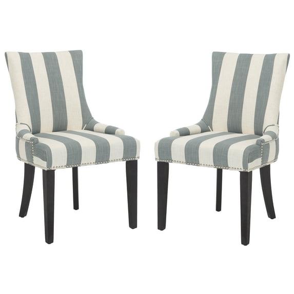 Lester 19" H Dining Chair With Nail Head Trim (Set of 2) - MCR4709 - Grey/White - Safavieh Couture