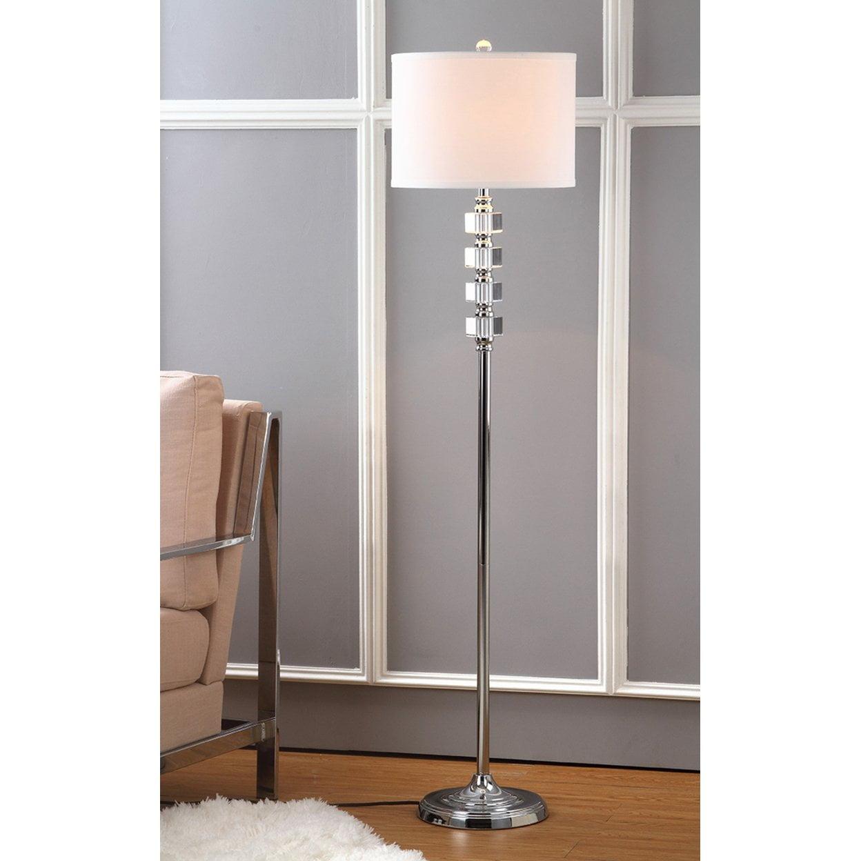 Lombard 60 Inch H Street Floor Lamp - Clear/Chrome - Safavieh