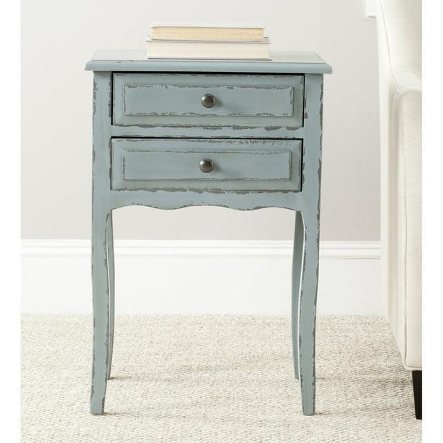 Lori End Table With Storage Drawers - AMH6576F - Pale Blue/White Smoke - Safavieh Couture