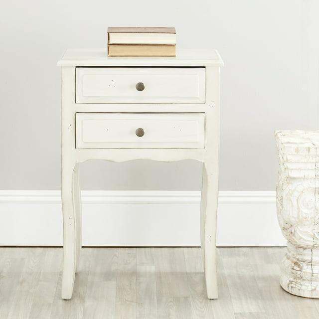 Opal 1 Drawer Accent Table - Distressed White - Safavieh.