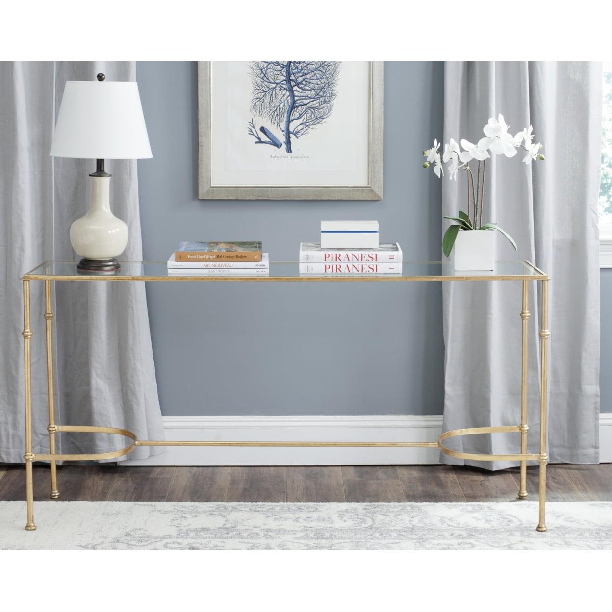 Lucille Gold and Glass Rectangular Hallway Table