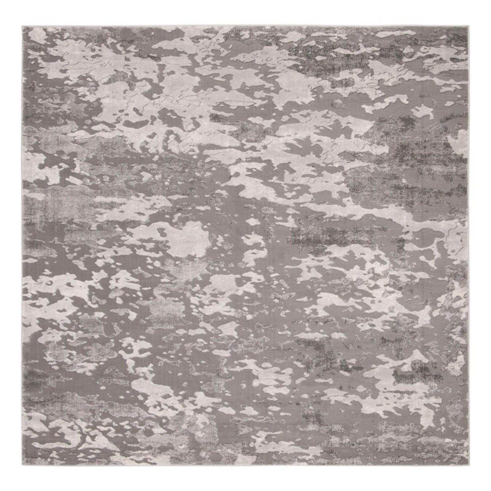 Abstract Elegance 6'7" Square Grey Synthetic Area Rug