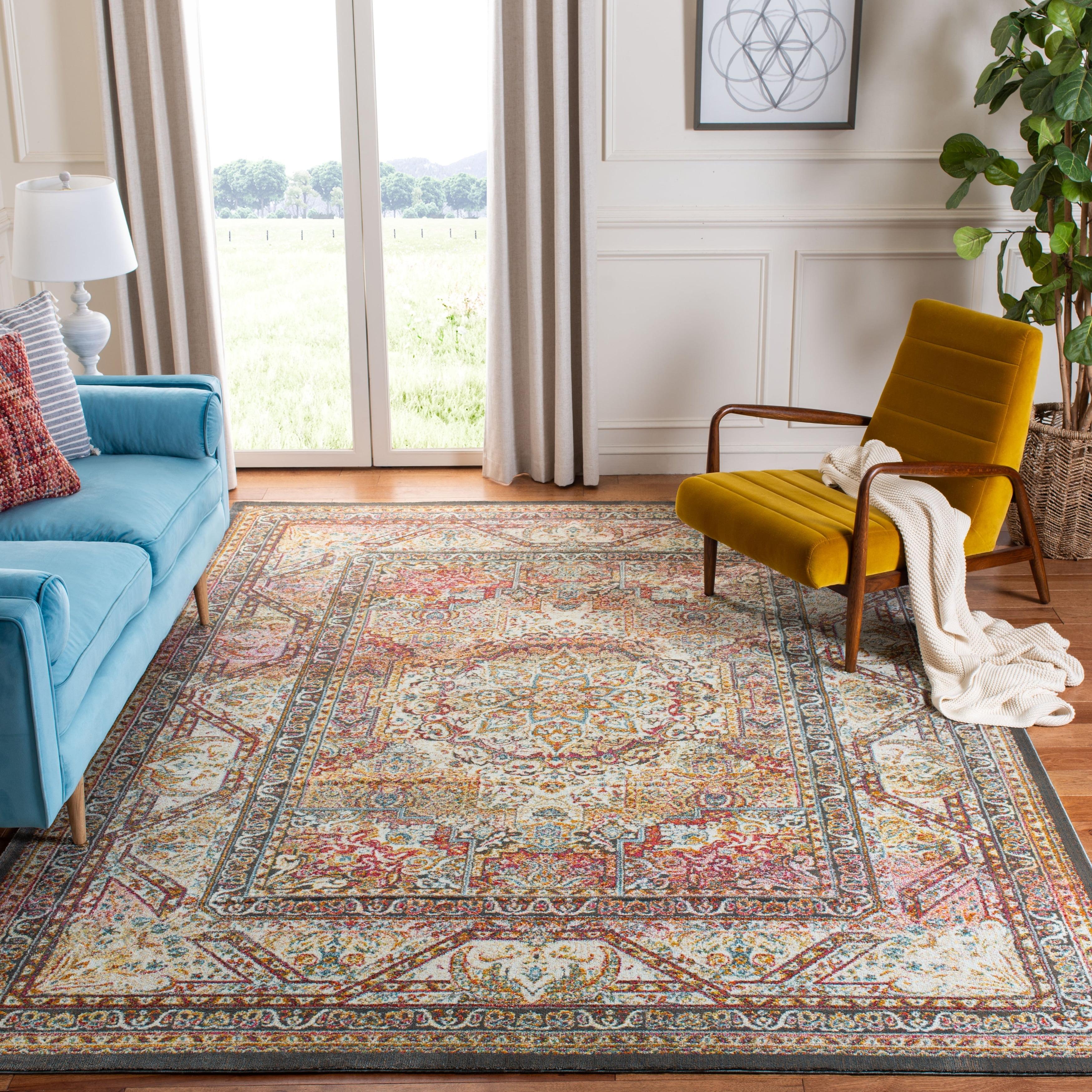 Luxor LUX322 Power Loomed Area Rug - Ivory/Fuchsia - 8'x10' - Safavieh.