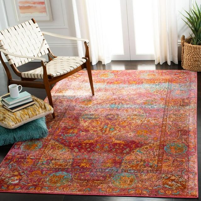 Luxor LUX318 Power Loomed Area Rug - Fuchsia/Gold - 4'x6' - Safavieh