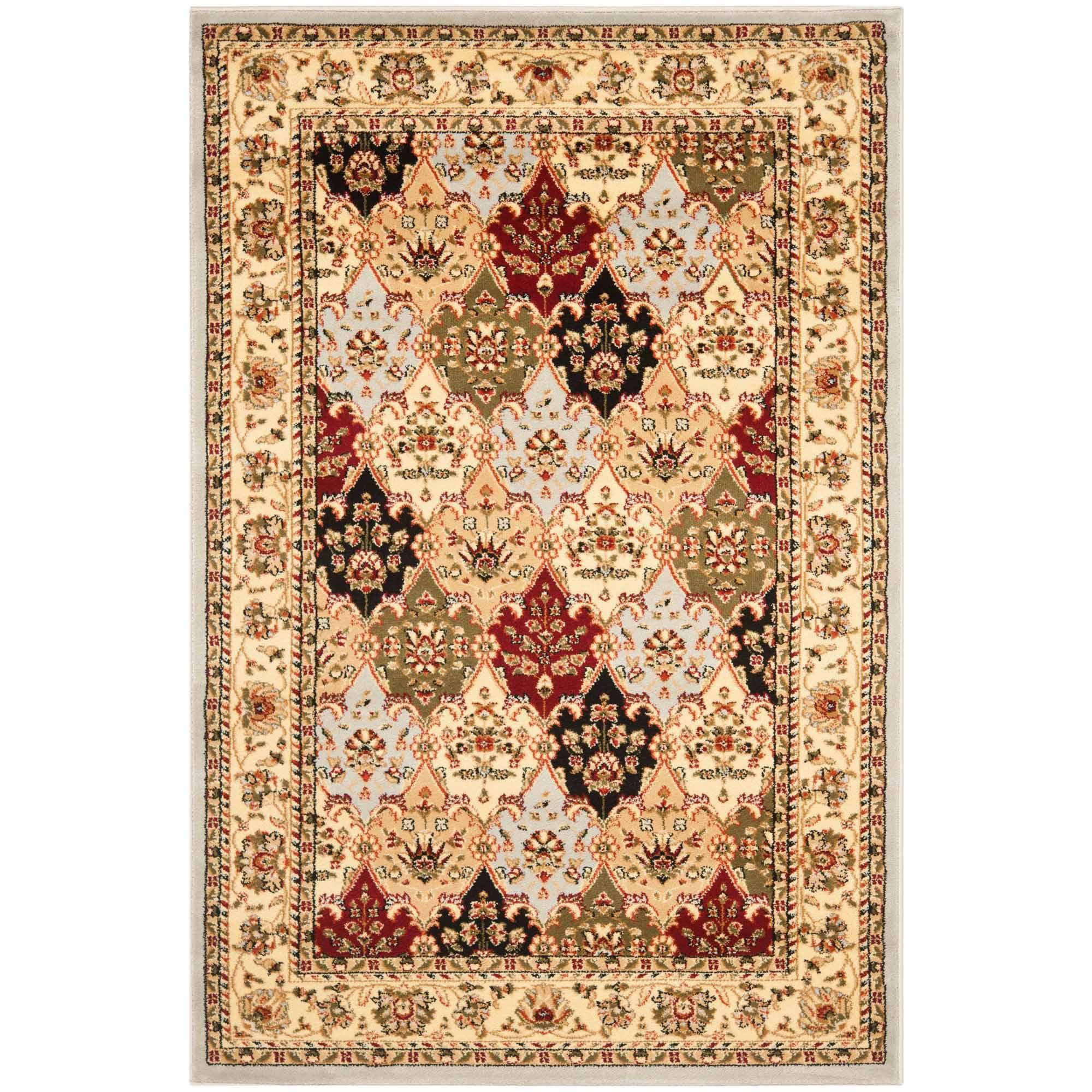 Grey and Multi Traditional Floral 4' x 6' Area Rug