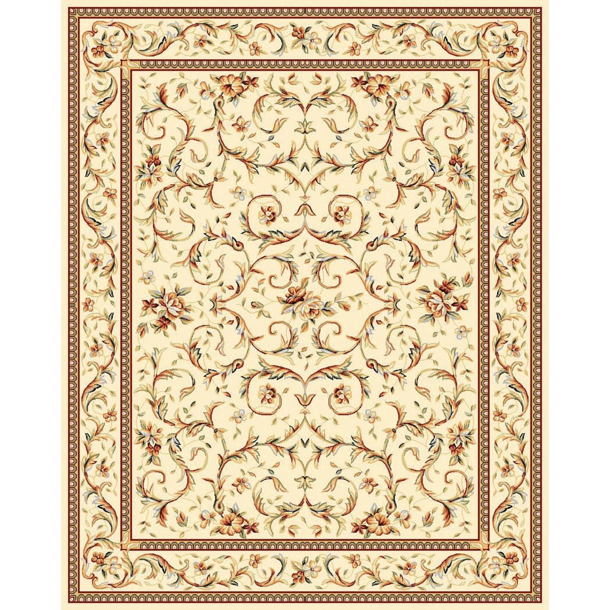 Lyndhurst LNH322 Power Loomed Area Rug - Ivory/Ivory - 5'3"x7'6" - Safavieh.