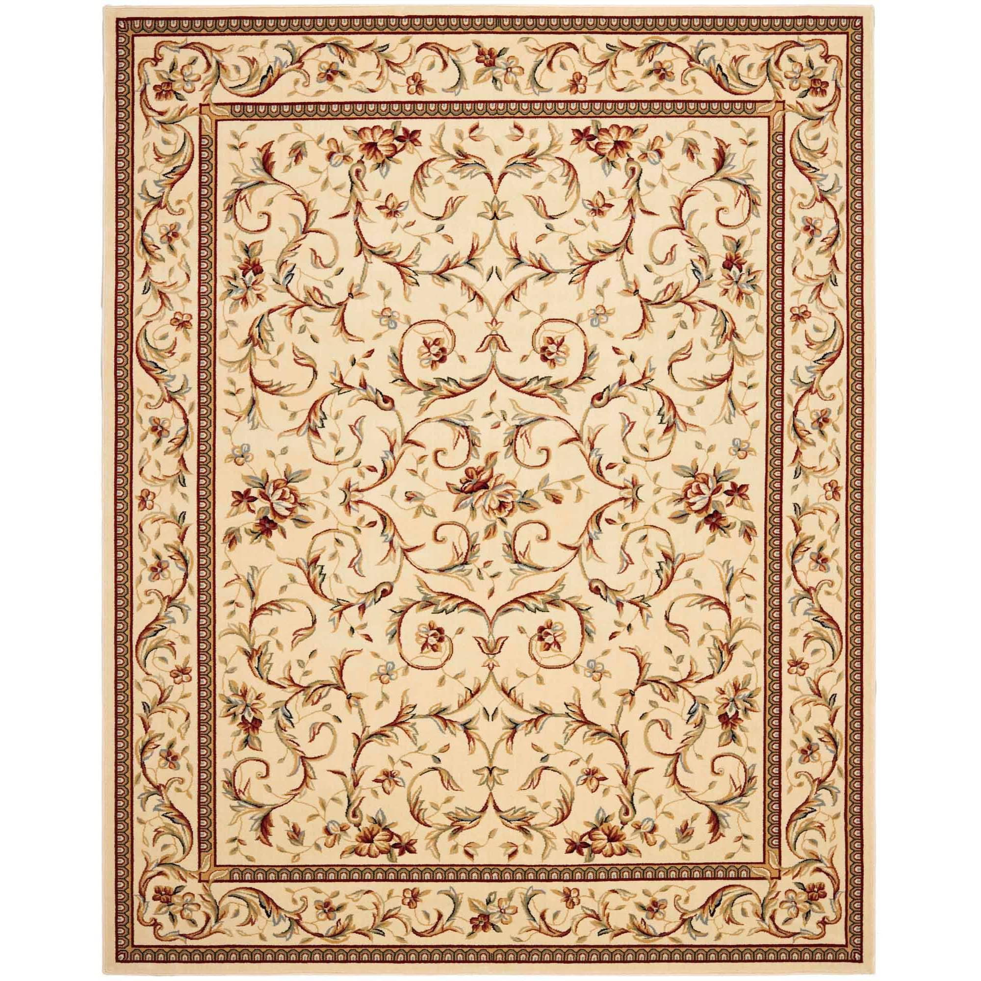 Lyndhurst LNH322 Power Loomed Area Rug - Ivory/Ivory - 5'3"x7'6" - Safavieh.