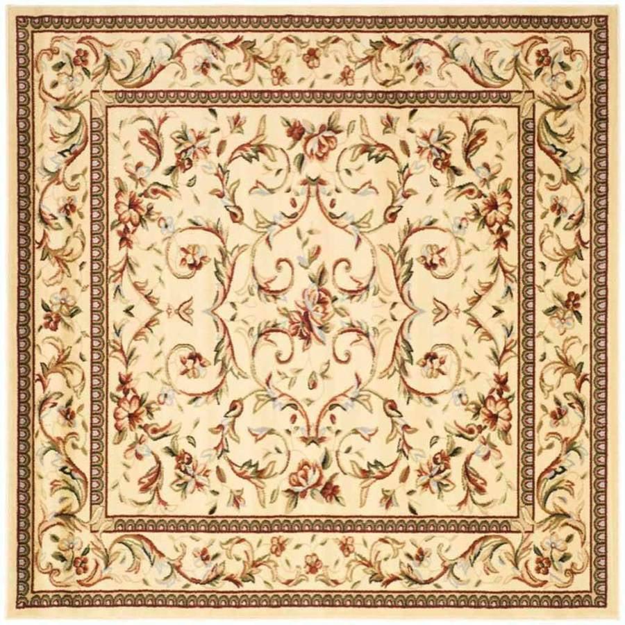 Lyndhurst LNH322 Power Loomed Area Rug - Ivory/Ivory - 8'x8' - Safavieh.