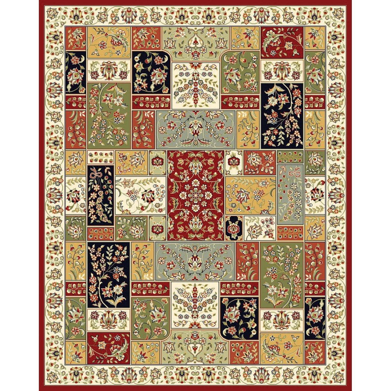 Lyndhurst LNH318 Power Loomed Area Rug - Multi/Ivory - 8'x8' - Safavieh.