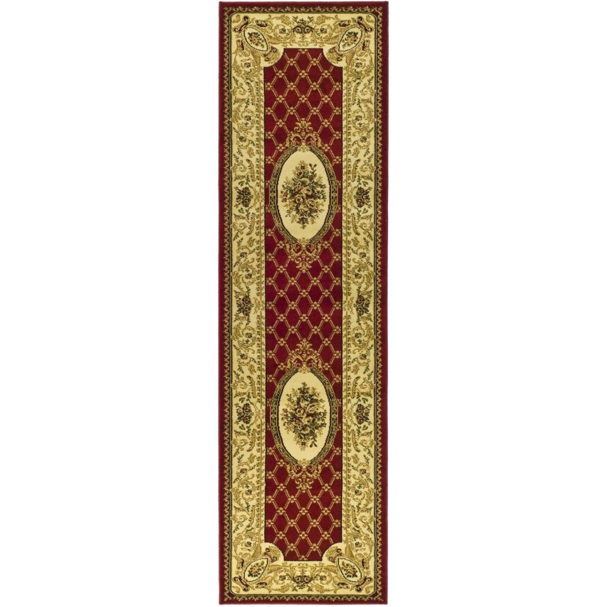 Lyndhurst LNH223 Power Loomed Area Rug - Red/Ivory - 5'3"x7'6" - Safavieh.