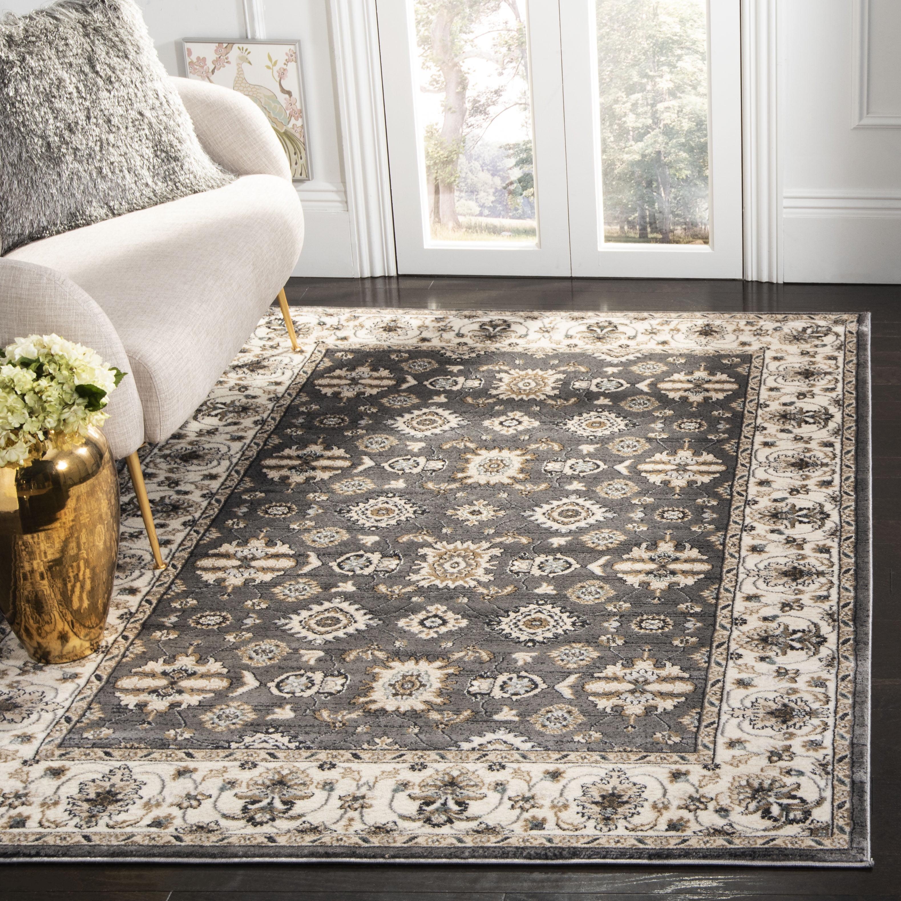 Lyndhurst LNH332 Power Loomed Area Rug - Grey/Cream - 5'3"x7'6" - Safavieh.