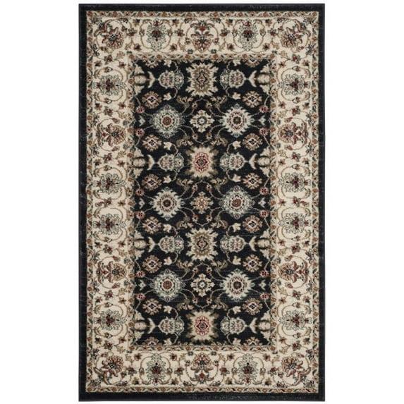 Lyndhurst LNH332 Power Loomed Area Rug - Navy/Cream - 5'3"x7'6" - Safavieh.