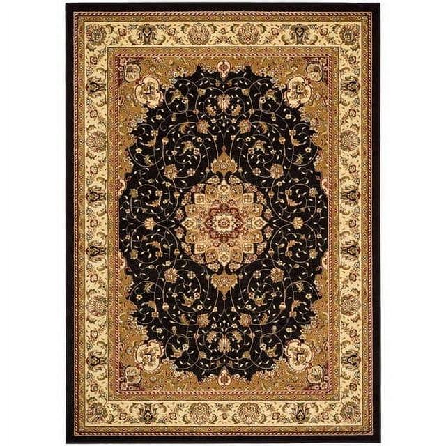 Lyndhurst LNH329 Power Loomed Area Rug - Black/Ivory - 6'x6' - Safavieh