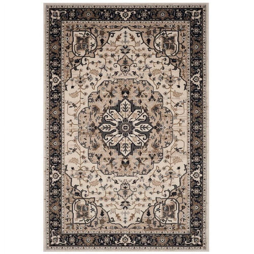 SAFAVIEH Lyndhurst Gina Traditional Bordered Runner Rug, Cream/Navy, 2'3" x 8'