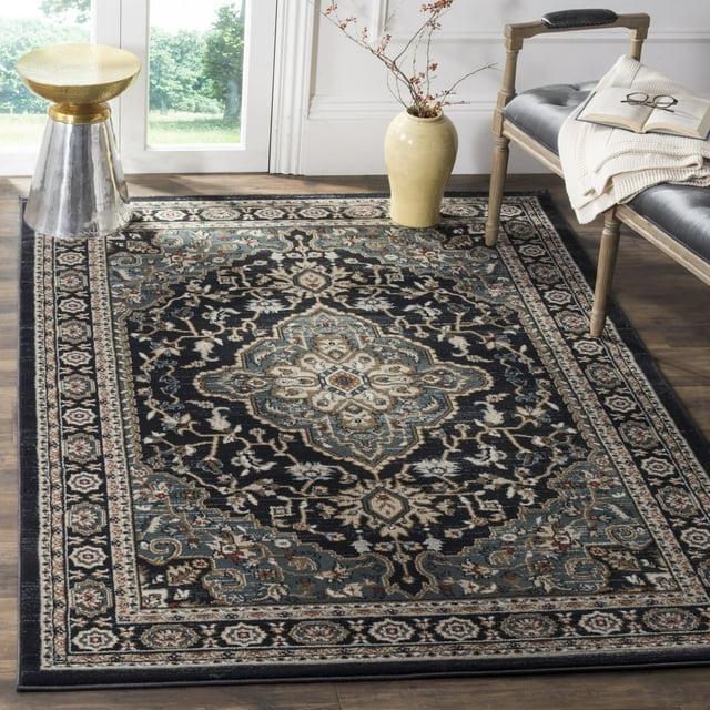 Lyndhurst LNH338 Power Loomed Area Rug - Anthracite/Teal - 5'3"x7'6" - Safavieh.