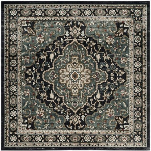 Lyndhurst LNH338 Power Loomed Area Rug - Anthracite/Teal - 7'x7' - Safavieh.
