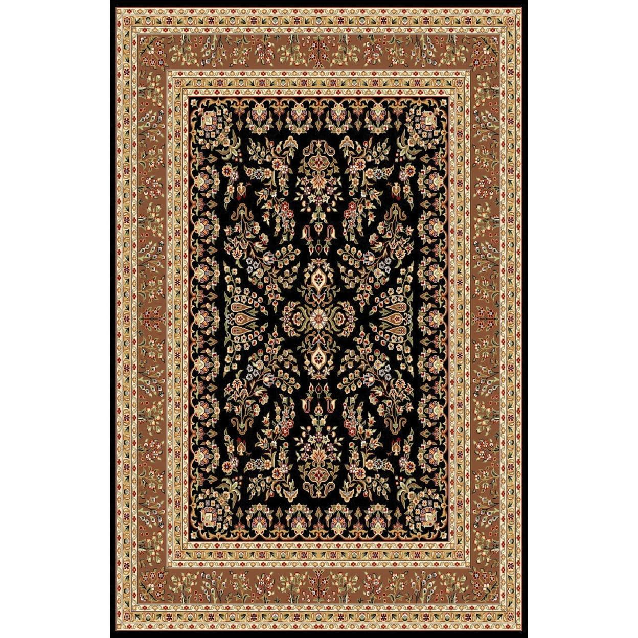 SAFAVIEH Lyndhurst Isadora Traditional Bordered Area Rug, Black/Tan, 9' x 12'