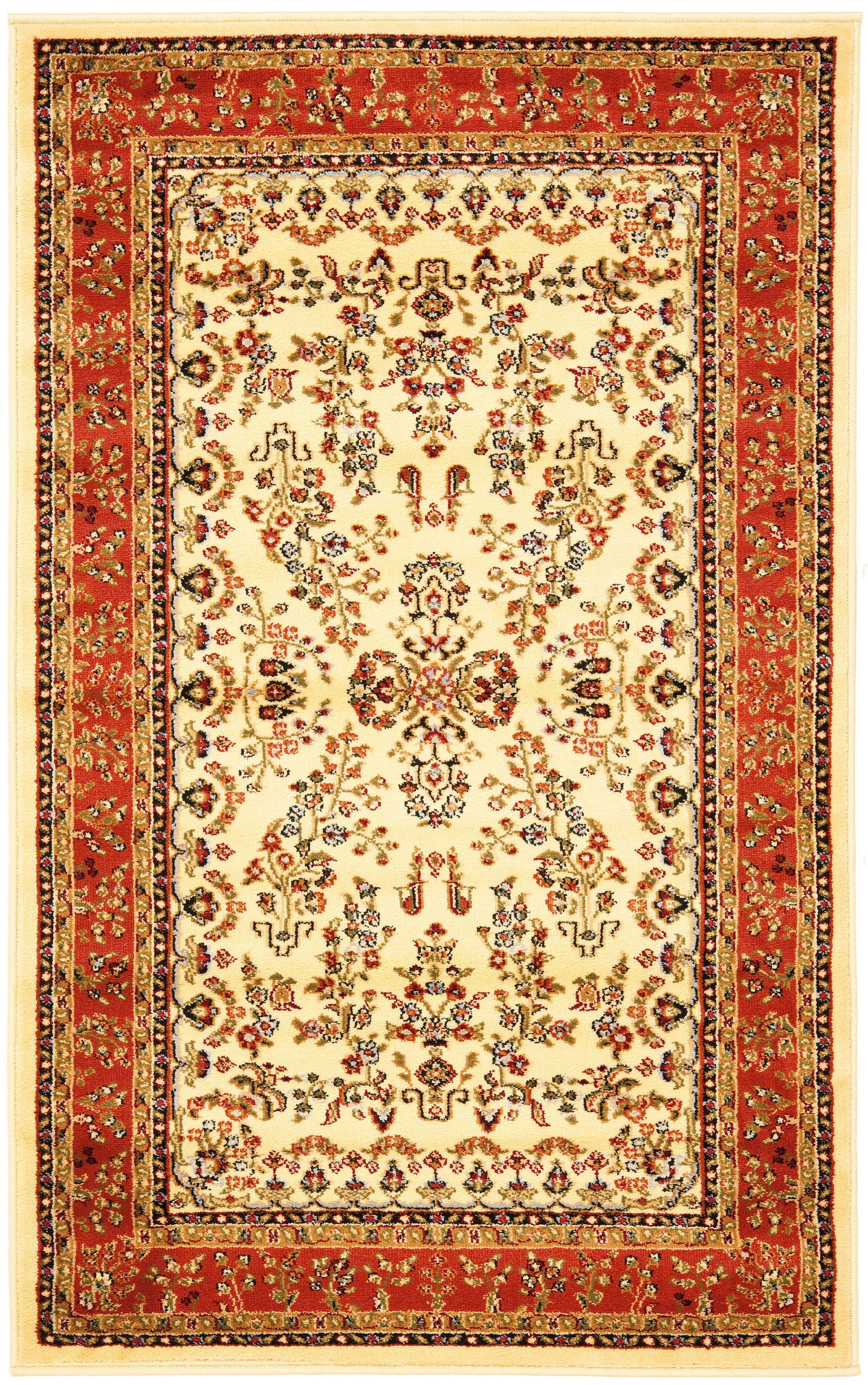 Lyndhurst Sarouk LNH331 Power Loomed Accent Rug - Ivory/Rust - 3'3"x5'3" - Safavieh