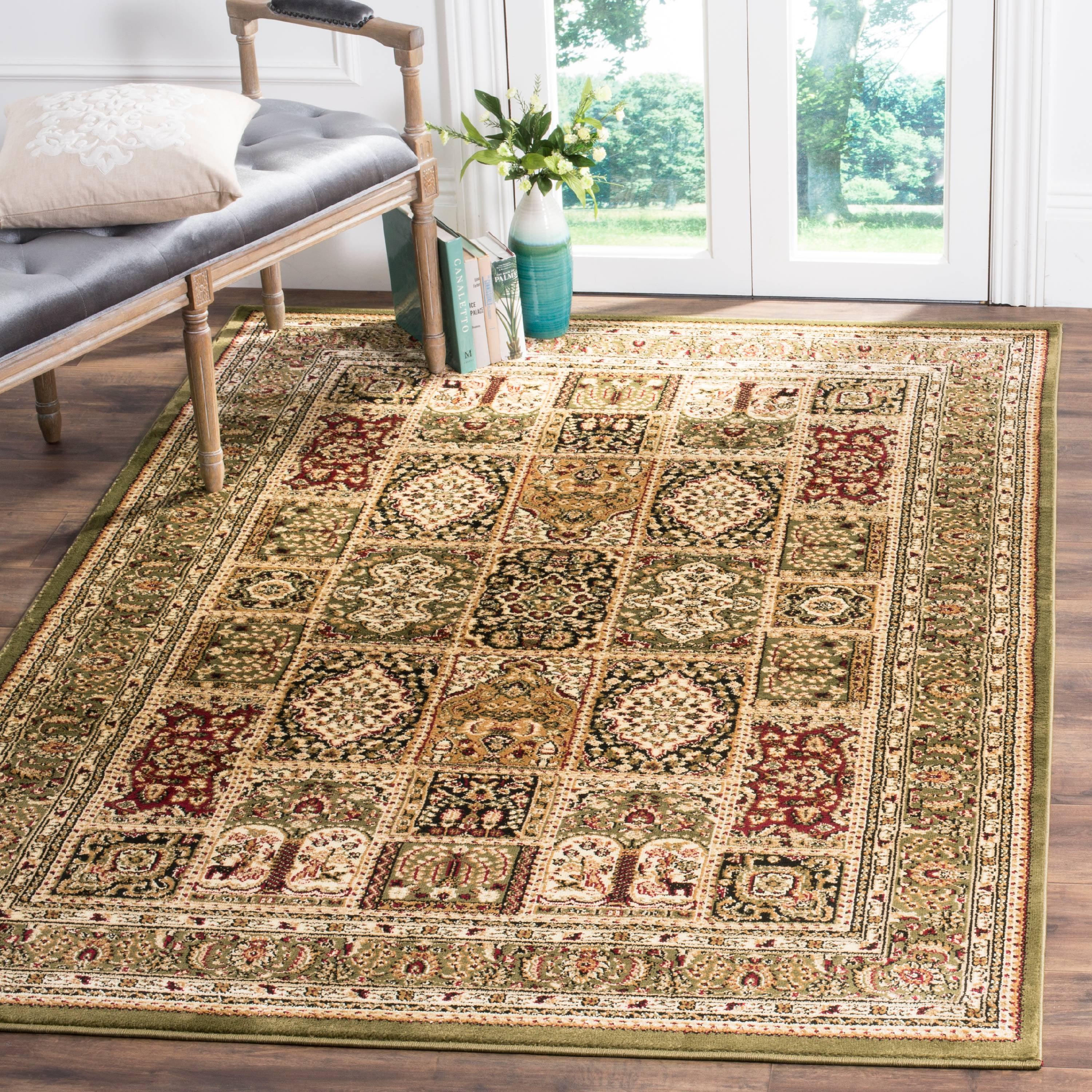 Lyndhurst LNH217 Power Loomed Area Rug - Multi/Green - 8'9"x11'9" - Safavieh.