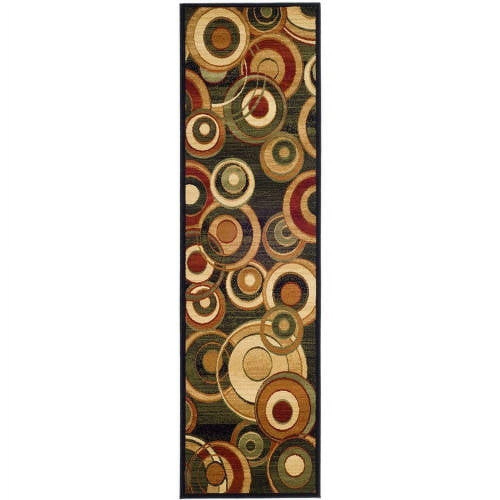 Elegant Lyndhurst Black/Multi Synthetic 2'3" x 16' Runner Rug