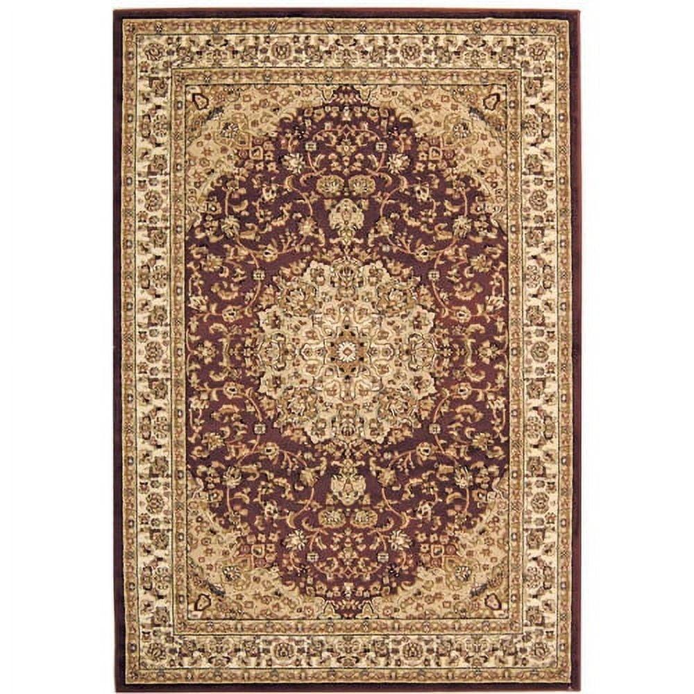 Red and Ivory Safavid Style Floral 4' x 6' Area Rug