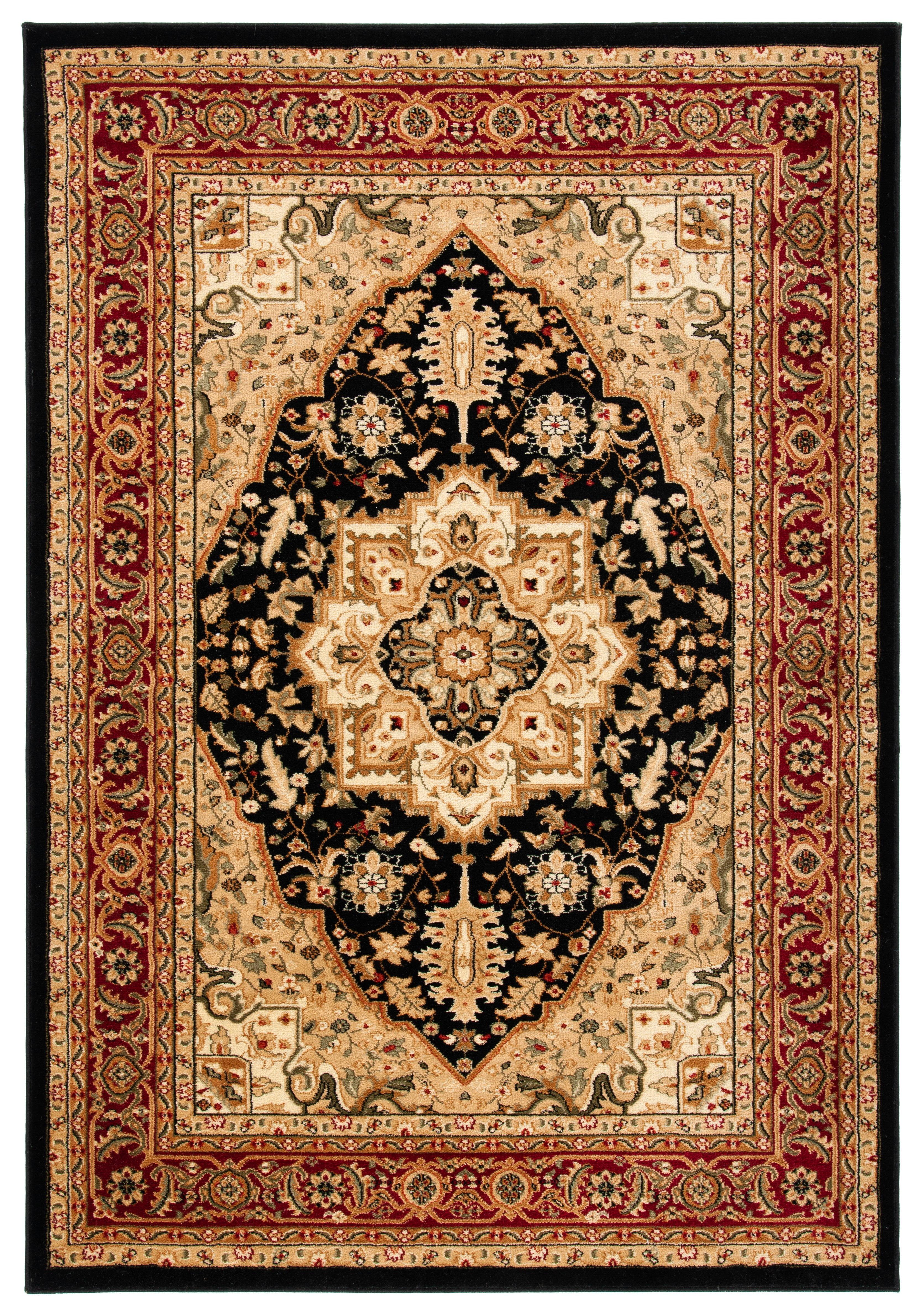 SAFAVIEH Lyndhurst Miranda Floral Area Rug, Black/Red, 5'3" x 7'6"