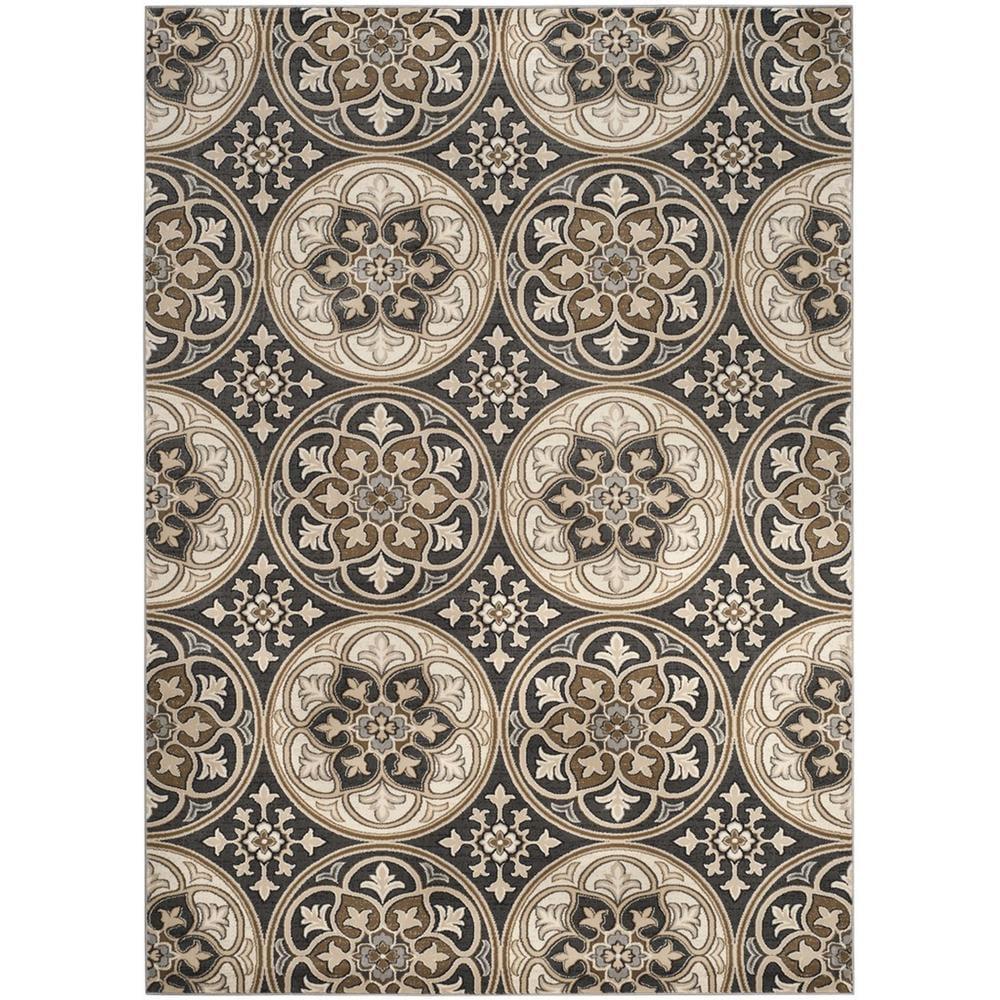Lyndhurst LNH341 Power Loomed Area Rug - Light Grey/Beige - 8'x11' - Safavieh