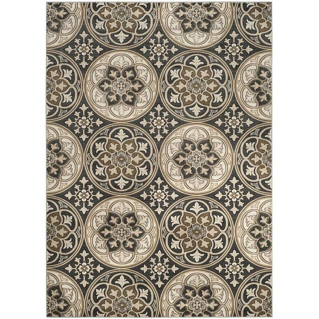 Lyndhurst LNH341 Power Loomed Area Rug - Light Grey/Beige - 8'x11' - Safavieh