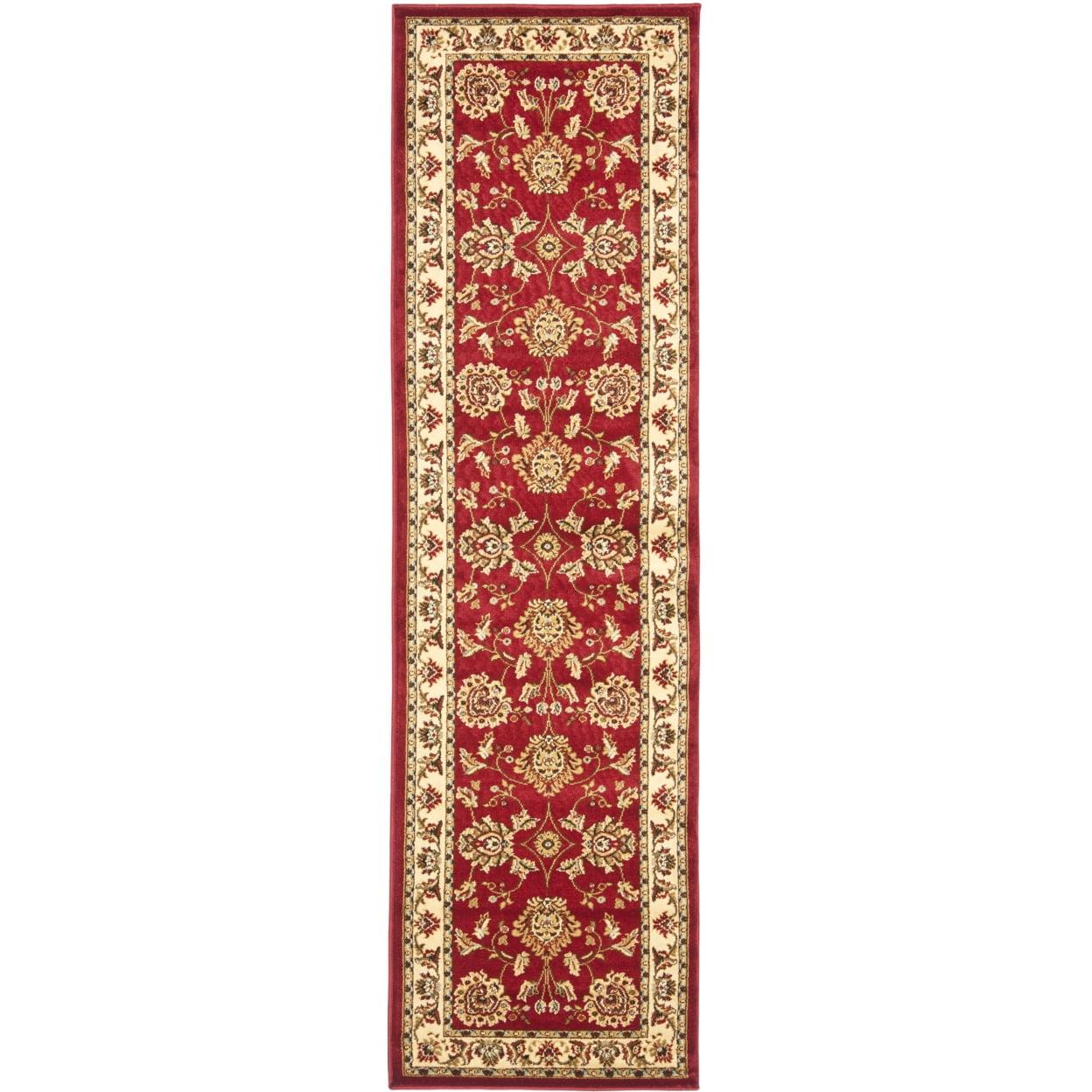 SAFAVIEH Lyndhurst Manuel Traditional Border Runner Rug, Red/Ivory, 2'3" x 8'