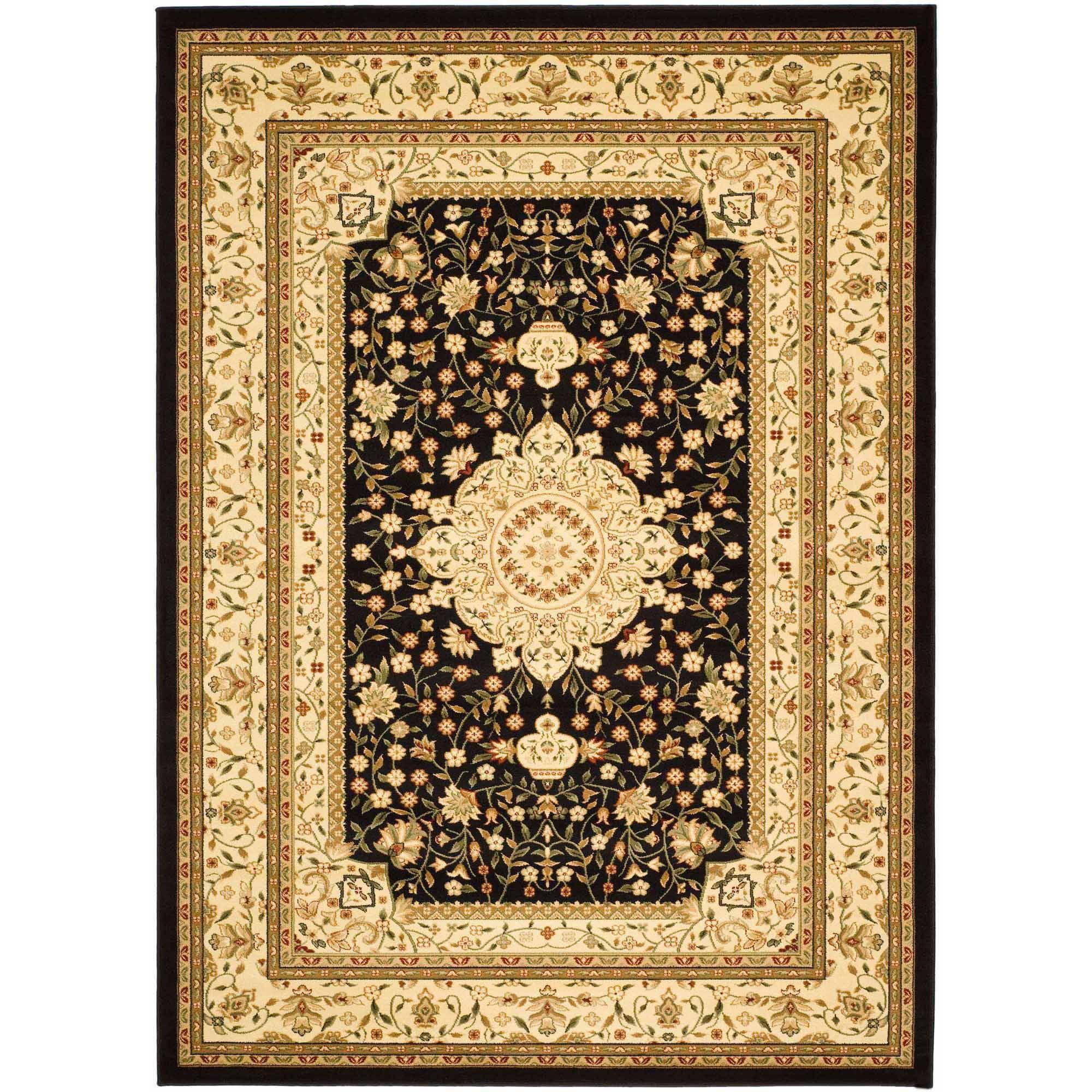 Lyndhurst LNH213 Power Loomed Area Rug - Black/Ivory - 4'x6' - Safavieh.