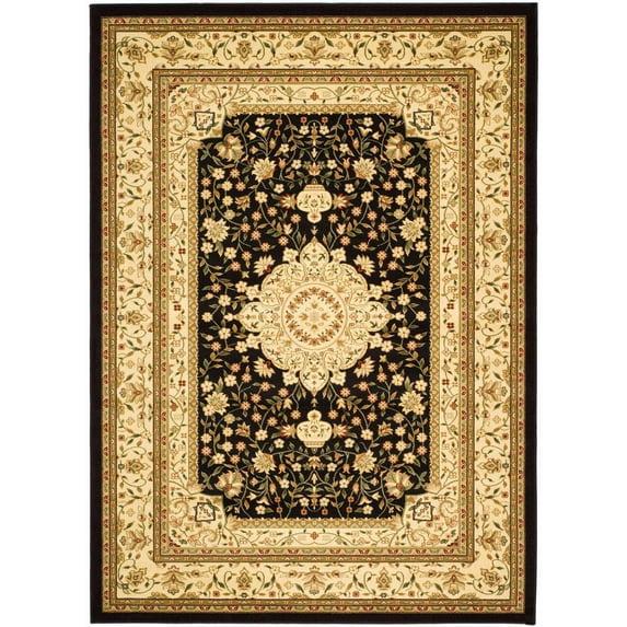 Lyndhurst LNH213 Power Loomed Area Rug - Black/Ivory - 4'x6' - Safavieh.