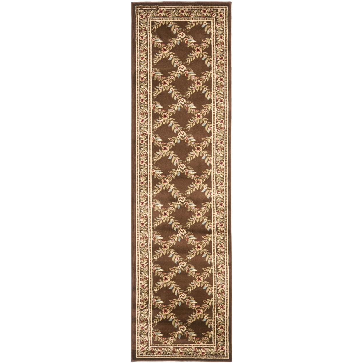 Lyndhurst LNH557 Power Loomed Area Rug - Brown/Brown - 6'7"x9'6" - Safavieh