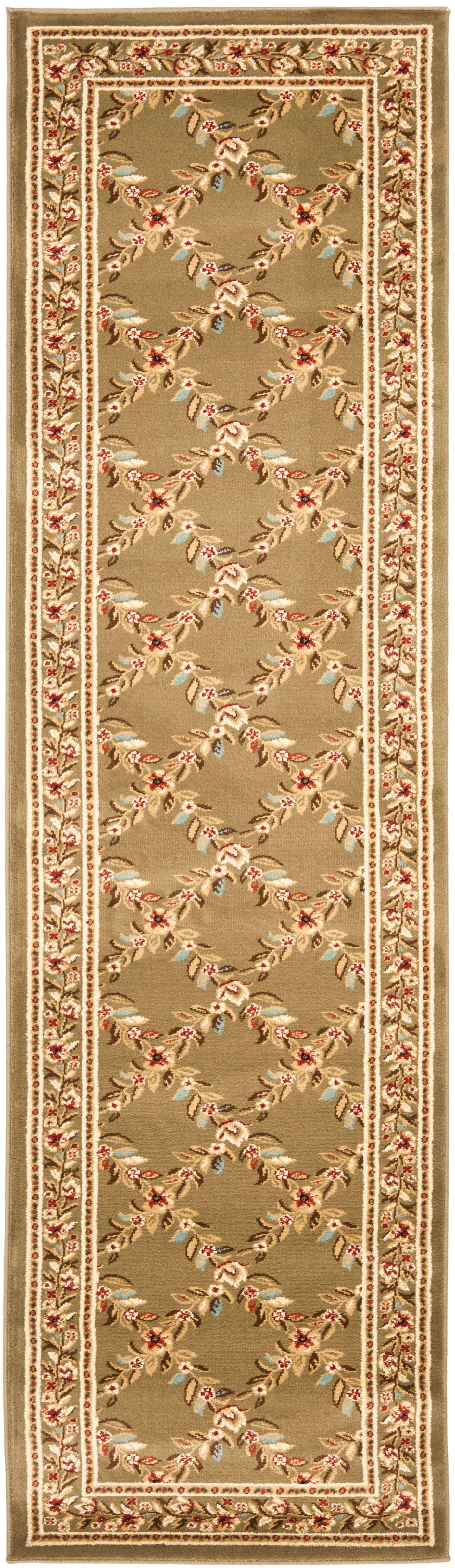 Lyndhurst LNH557 Power Loomed Runner Rug - Green/Green - 2'3"x8' - Safavieh